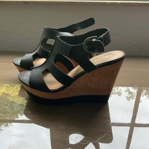 Franco Sarto faux leather cork wedge Sandal